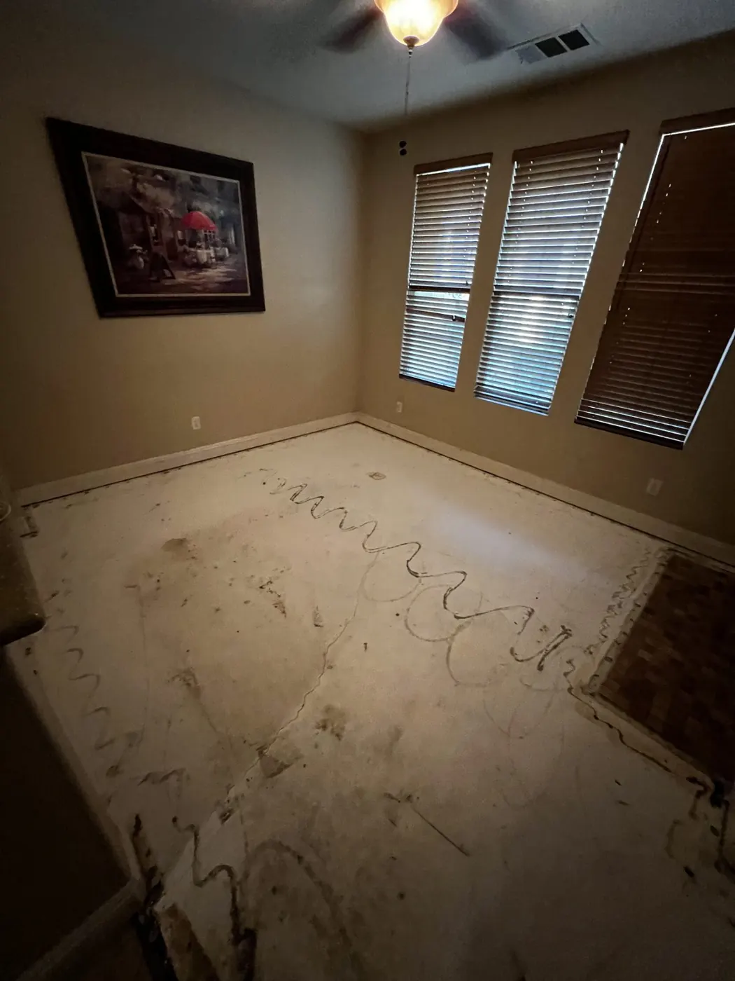 Empty bedroom after a cleanout