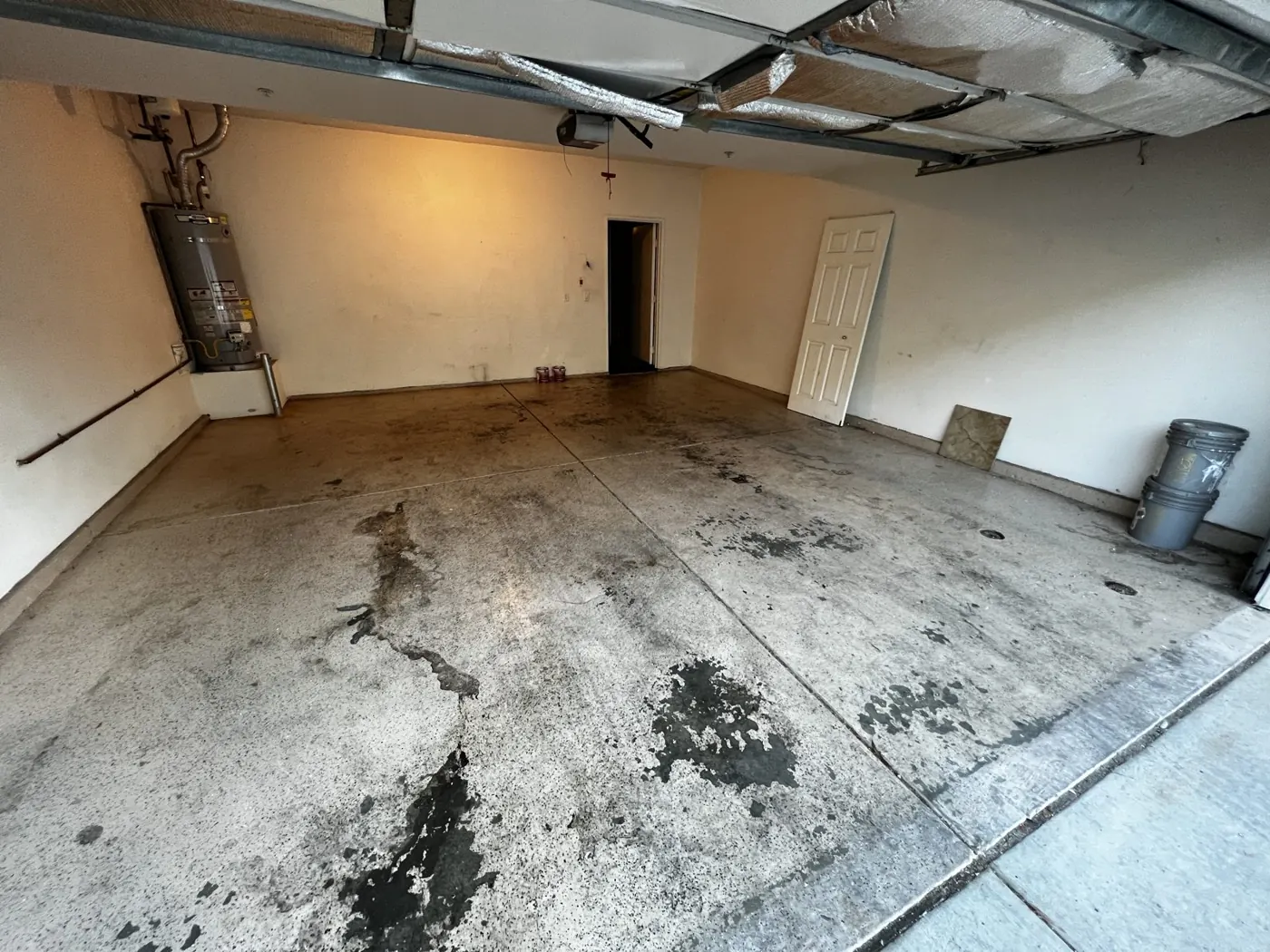 Empty garage after a cleanout
