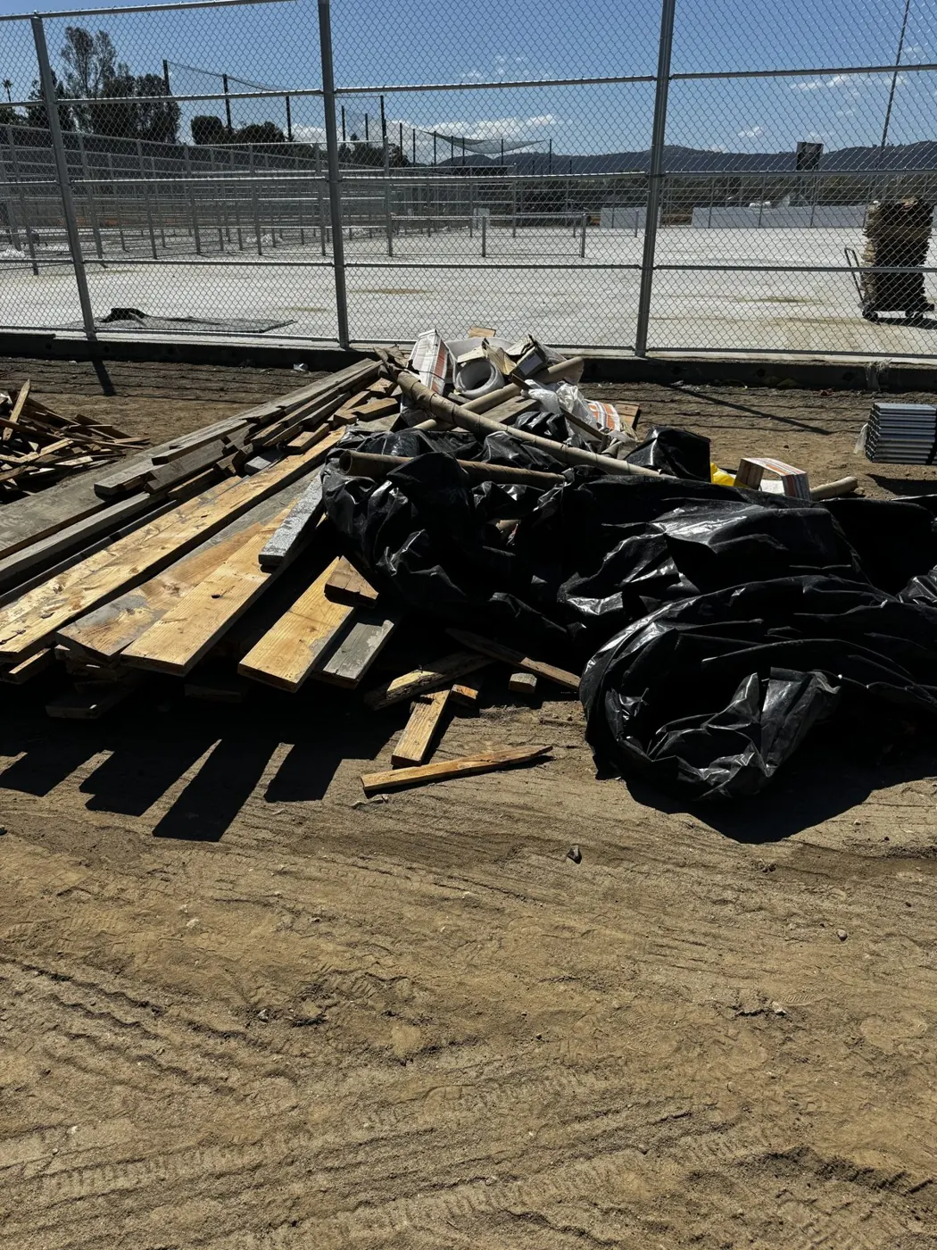 Construction debris on a job site