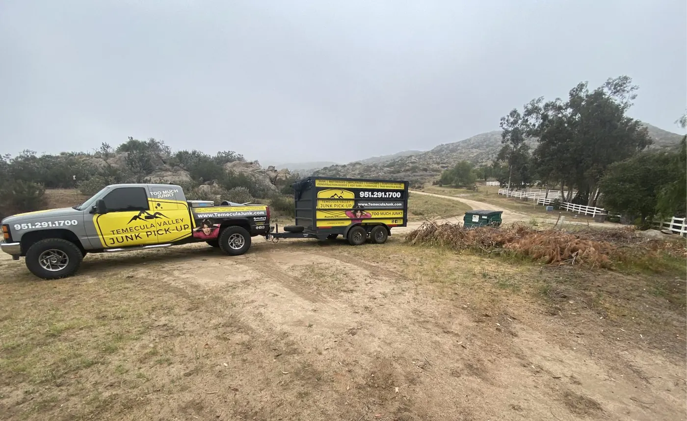 Truck and trailer on a lot cleanup