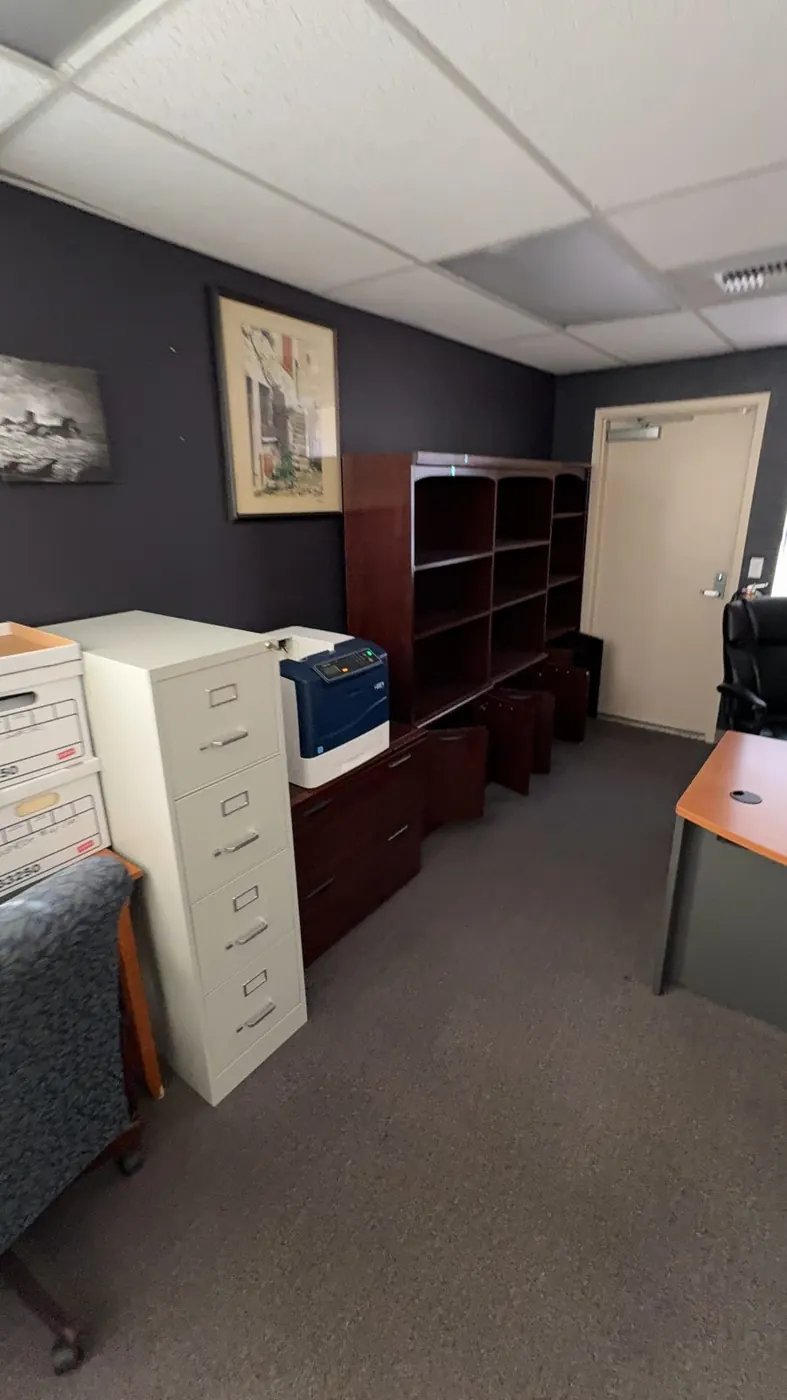 Office furniture ready for removal
