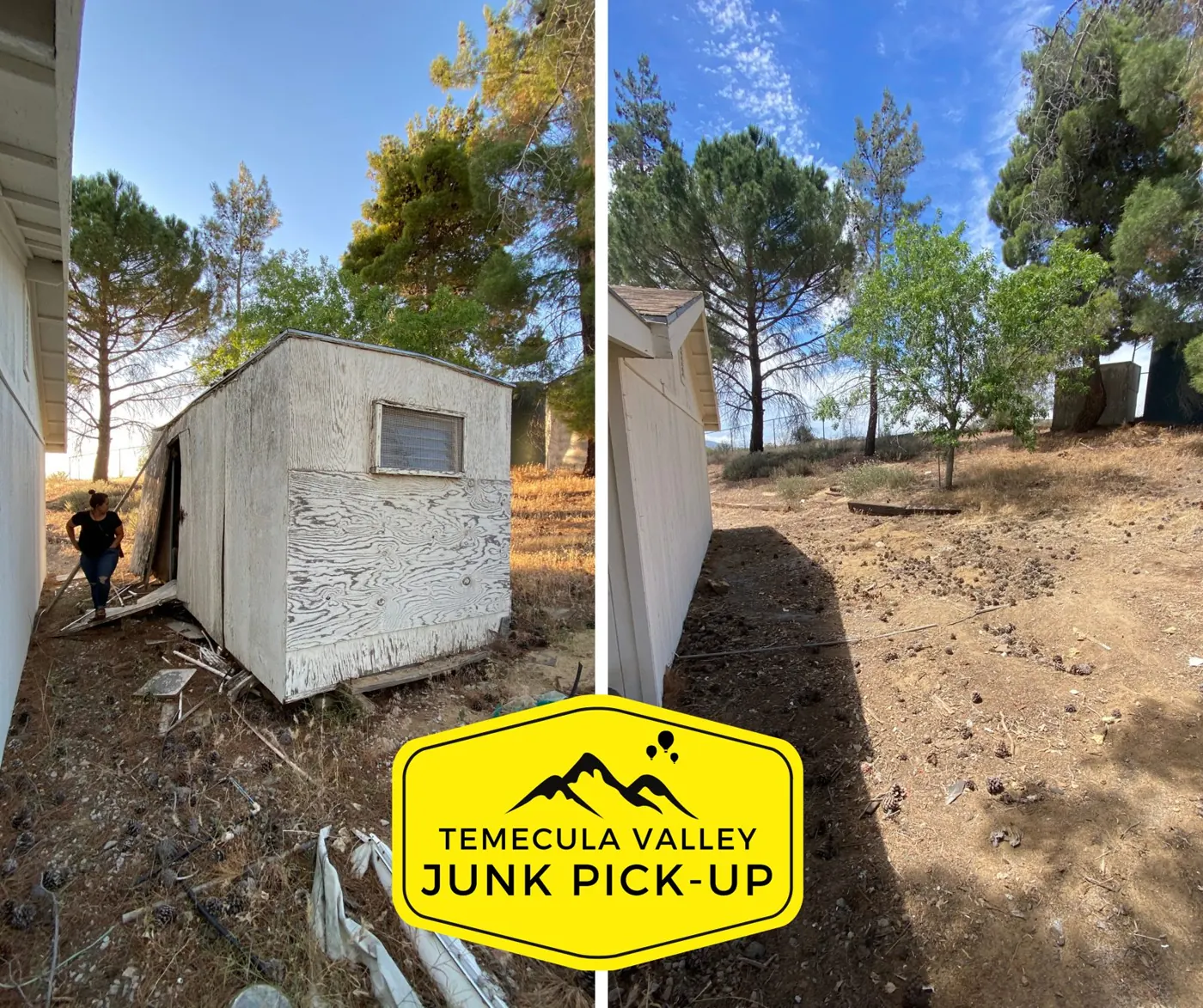 Shed before and after removal