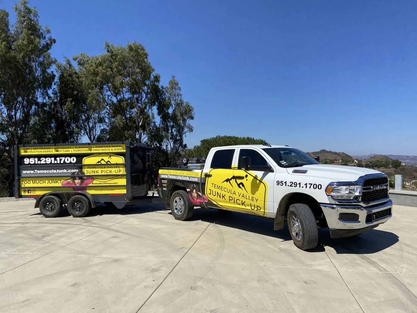 Company truck and dump trailer