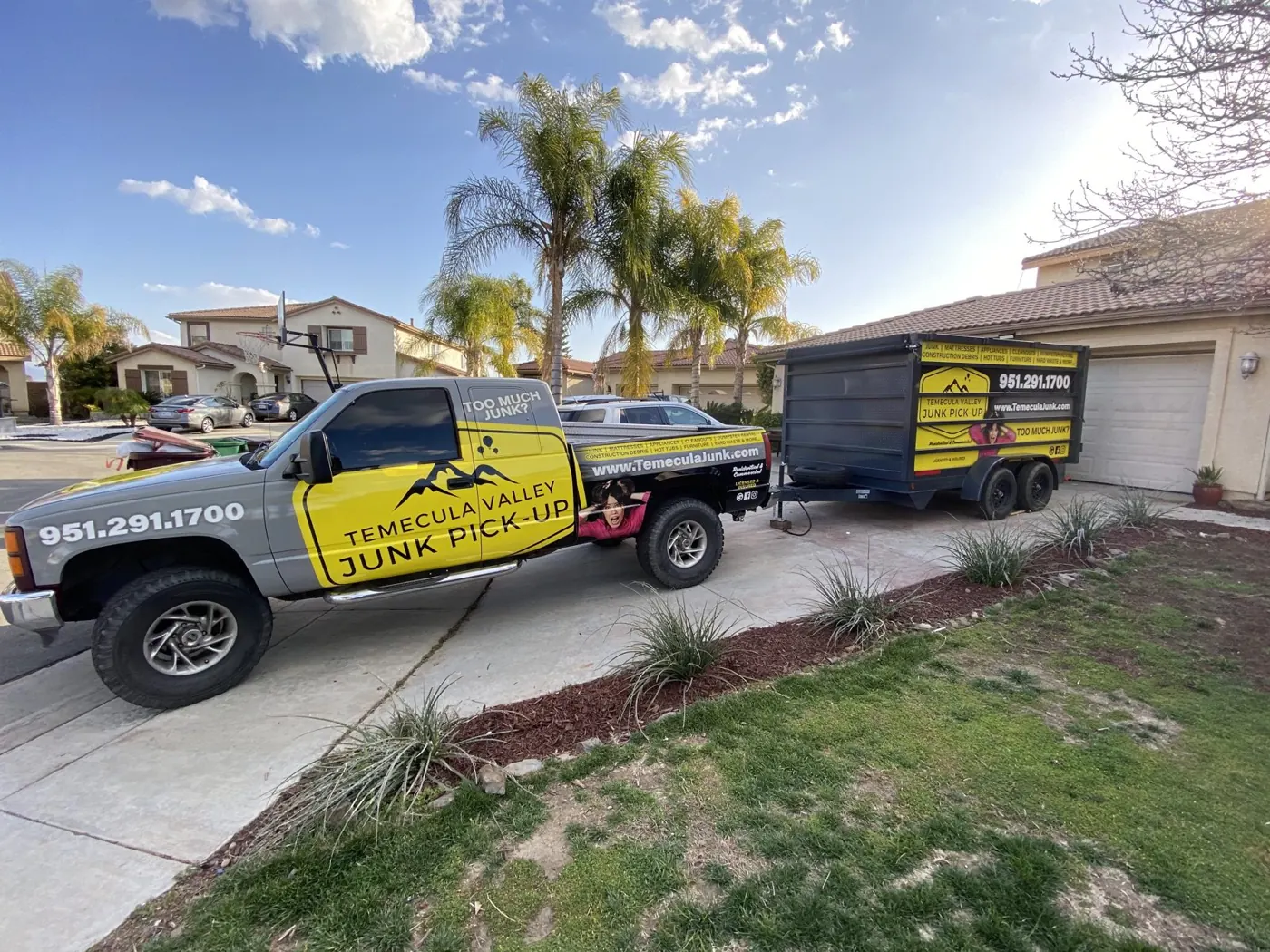 Truck and trailer at a Temecula home